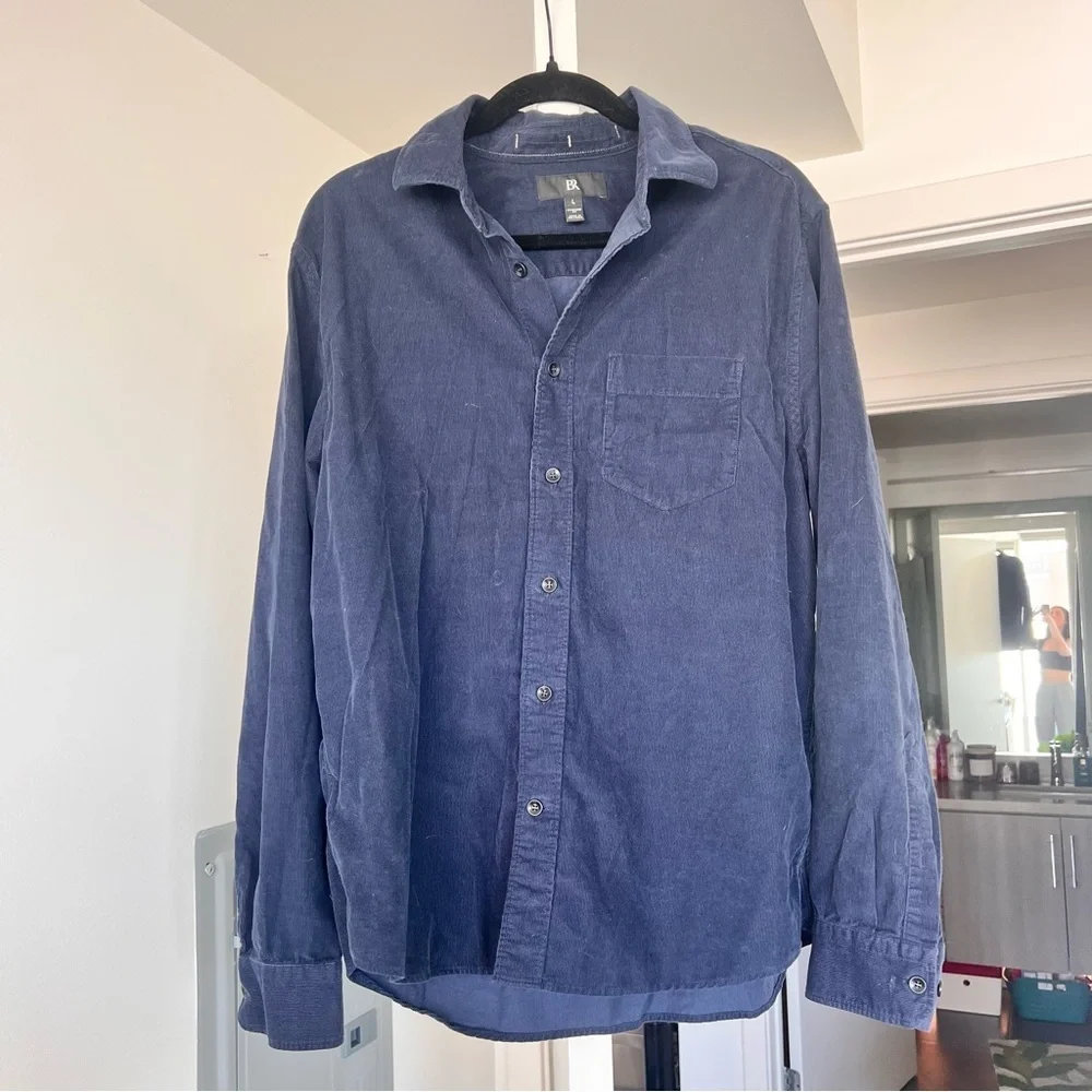 Men's Banana Republic Standard Fit Navy Blue Button Down- L